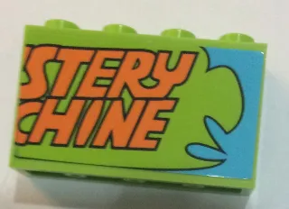 Panel 1 x 4 x 2 with Side Supports - Hollow Studs with Orange 'STERY' and 'CHINE' Pattern (Sticker) - Set 75902