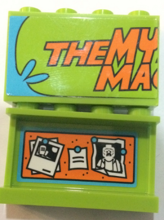 Panel 1 x 4 x 2 with Side Supports - Hollow Studs with Orange 'THE MY MA' and Notes, Photos on Bulletin Board on Inside Pattern (Stickers) - Set 75902