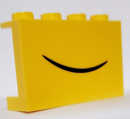 Panel 1 x 4 x 2 with Side Supports - Hollow Studs with Black Smile Pattern