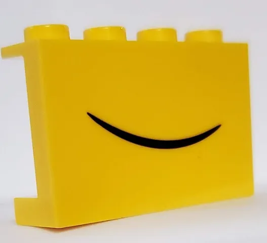 Panel 1 x 4 x 2 with Side Supports - Hollow Studs with Black Smile Pattern