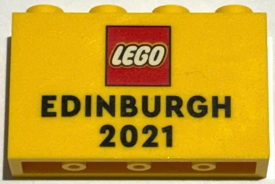 Panel 1 x 4 x 2 with Side Supports - Hollow Studs with LEGO Logo and 'EDINBURGH 2021' Pattern