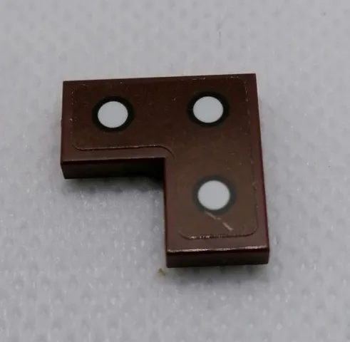 Tile 2 x 2 Corner with Black Outlined 3 White Dots Pattern (Sticker) - Set 75977