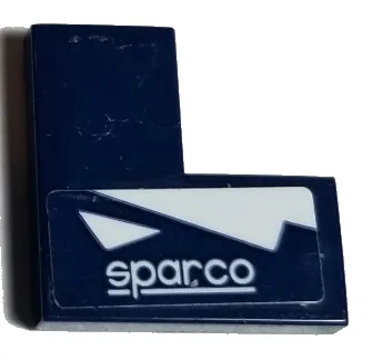 Tile 2 x 2 Corner with 'sparco' and White Triangles Pattern Model Left Side (Sticker) - Set 75885