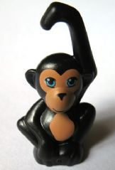 Ape, Friends Style, Baby with Medium Azure Eyes, Black Nose, Nougat Face and Stomach Pattern