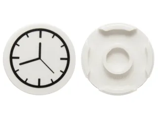 Tile, Round 2 x 2 with Bottom Stud Holder with Clock Pattern