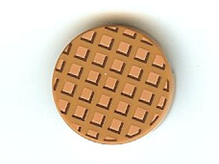 Tile, Round 2 x 2 with Bottom Stud Holder with Waffle Pattern