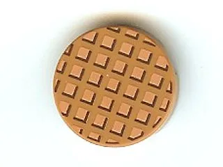 Tile, Round 2 x 2 with Bottom Stud Holder with Waffle Pattern