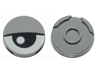 Tile, Round 2 x 2 with Bottom Stud Holder with Eye and Eyelid Pattern