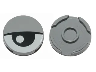 Tile, Round 2 x 2 with Bottom Stud Holder with Eye and Eyelid Pattern
