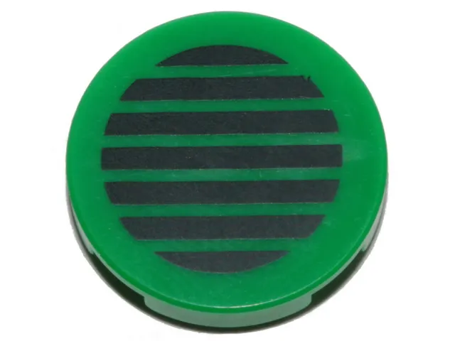 Tile, Round 2 x 2 with Bottom Stud Holder with Black Grille Pattern