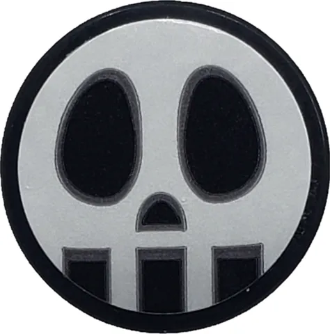 Tile, Round 2 x 2 with Bottom Stud Holder with Skull Pattern (Sticker) - Set 75549