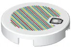 Tile, Round 2 x 2 with Bottom Stud Holder with Super Mario Scanner Code 1-Up Mushroom Pattern (Sticker) - Set 71394