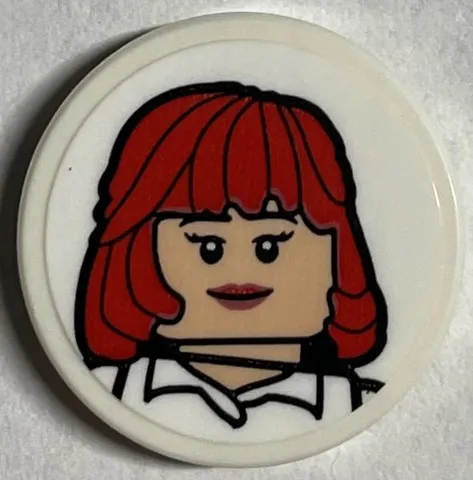 Tile, Round 2 x 2 with Bottom Stud Holder with Kate McCallister Portrait Pattern (Sticker) - Set 21330