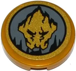 Tile, Round 2 x 2 with Bottom Stud Holder with Ninjago Earth Emblem Pattern (Sticker) - Set 70747