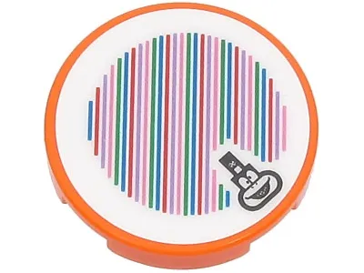 Tile, Round 2 x 2 with Bottom Stud Holder with Super Mario Scanner Code Lemmy Pattern (Sticker) - Sets 71403 / 72036