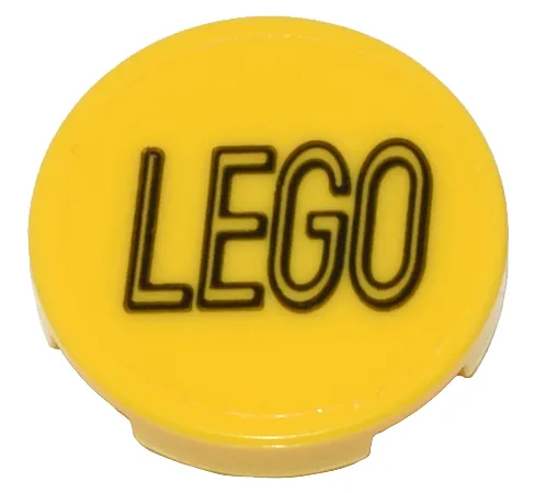 Tile, Round 2 x 2 with Bottom Stud Holder with Black LEGO Logo Outline Squared Ends on Transparent Background Pattern (Sticker) - Set 80036