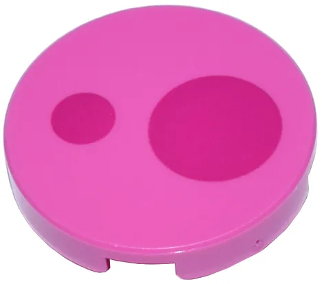 Tile, Round 2 x 2 with Bottom Stud Holder with 2 Magenta Circles Pattern (Super Mario Birdo Cheek)