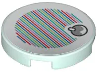 Tile, Round 2 x 2 with Bottom Stud Holder with Super Mario Scanner Code Fruit Pattern (Sticker) - Set 71417