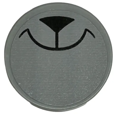 Tile, Round 2 x 2 with Bottom Stud Holder with Black Animal Nose and Smile Pattern (Percy Snout) (Sticker) - Set 43226