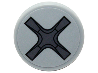 Tile, Round 2 x 2 with Bottom Stud Holder with Crossed (Phillips) Screw Head Pattern (Sticker) - Set 76039