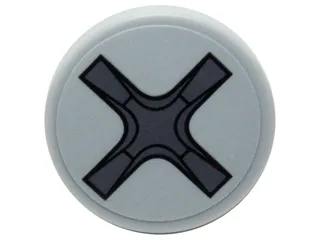 Tile, Round 2 x 2 with Bottom Stud Holder with Crossed (Phillips) Screw Head Pattern (Sticker) - Set 76039
