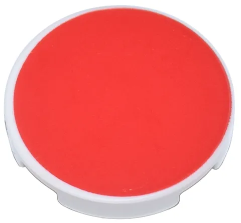 Tile, Round 2 x 2 with Bottom Stud Holder with Red Circle Pattern
