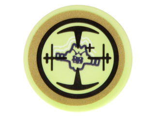 Tile, Round 2 x 2 with Bottom Stud Holder with Target Screen and Skreemer Pattern (Sticker) - Set 70734