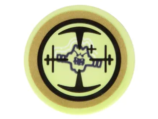 Tile, Round 2 x 2 with Bottom Stud Holder with Target Screen and Skreemer Pattern (Sticker) - Set 70734