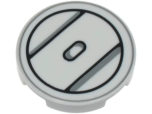 Tile, Round 2 x 2 with Bottom Stud Holder with SW AT-AT Leg Joint with Black and Dark Bluish Gray Circles, Lines and Oval Pattern