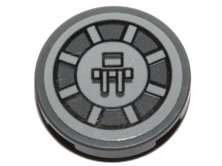 Tile, Round 2 x 2 with Bottom Stud Holder with SW Radial Machinery Pattern (Sticker) - Set 75153