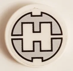Tile, Round 2 x 2 with Bottom Stud Holder with Hero Factory 'H' Pattern (Sticker) - Set 44014