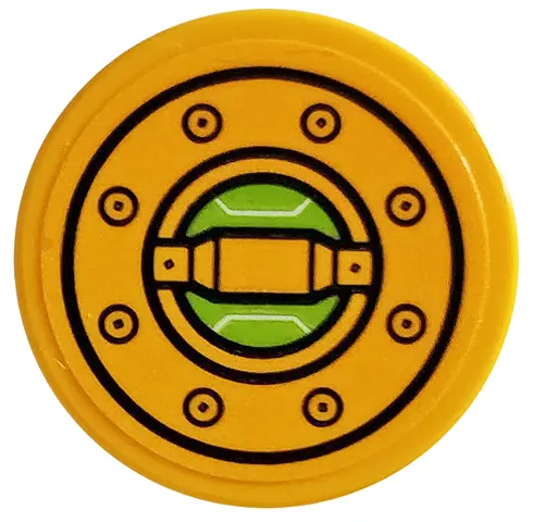 Tile, Round 2 x 2 with Bottom Stud Holder with Filler Cap Pattern (Sticker) - Set 76059