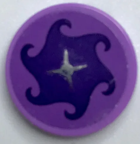 Tile, Round 2 x 2 with Bottom Stud Holder with Swirl Seat Cushion Pattern (Sticker) - Set 40307