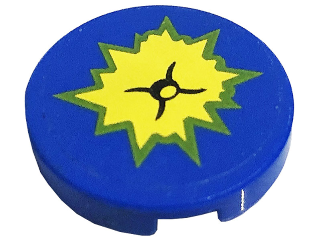 Tile, Round 2 x 2 with Bottom Stud Holder with Button on Cushion Pattern (Sticker) - Set 41231
