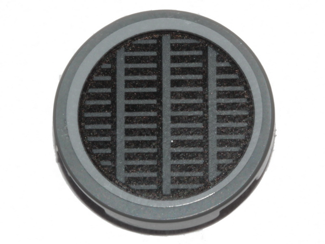 Tile, Round 2 x 2 with Bottom Stud Holder with SW Millennium Falcon Grille Pattern (Sticker) - Sets 75105 / 75257