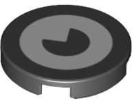 Tile, Round 2 x 2 with Bottom Stud Holder with White Eye and Black Pupil Pattern