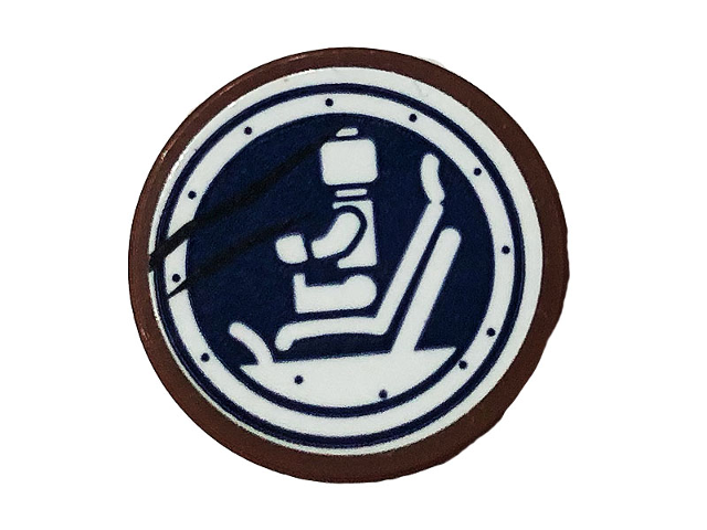 Tile, Round 2 x 2 with Bottom Stud Holder with Minifigure in the Gyrosphere and Scratches Pattern (Sticker) - Set 75929