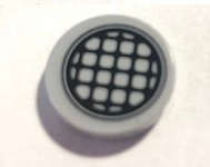 Tile, Round 2 x 2 with Bottom Stud Holder with Black Grid Pattern (Sticker) - Set 79117