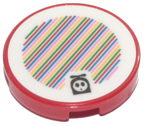 Tile, Round 2 x 2 with Bottom Stud Holder with Super Mario Scanner Code Fly Guy Pattern (Sticker) - Set 71386