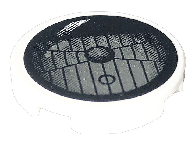 Tile, Round 2 x 2 with Bottom Stud Holder with Headlight Pattern (Sticker) - Set 42132