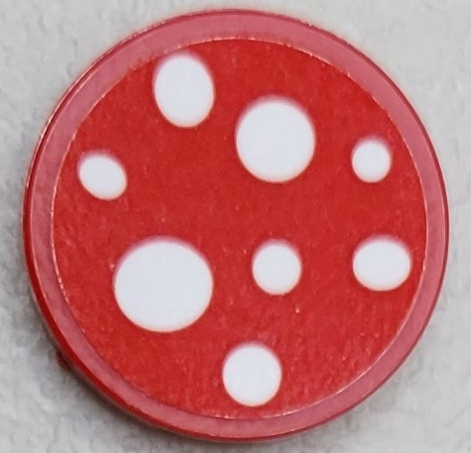 Tile, Round 2 x 2 with Bottom Stud Holder with White Spots Pattern (Sticker) - Set 910016