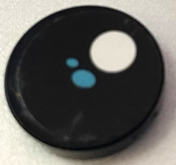 Tile, Round 2 x 2 with Bottom Stud Holder with Black Eye, White Pupil and 2 Medium Azure Ovals Pattern Model Right Side (Sticker) - Set 40251