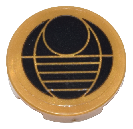 Tile, Round 2 x 2 with Bottom Stud Holder with Bionicle Bohrok Symbol of Circle, Oval, and Lines on Transparent Background Pattern (Sticker) - Set 80036