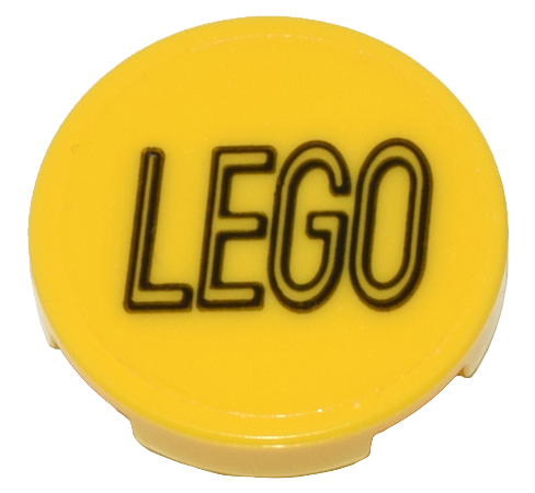 Tile, Round 2 x 2 with Bottom Stud Holder with Black LEGO Logo Outline Squared Ends on Transparent Background Pattern (Sticker) - Set 80036