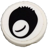 Tile, Round 2 x 2 with Bottom Stud Holder with Black Panda Eye Closed with Fur Pattern (Sticker) - Set 80011