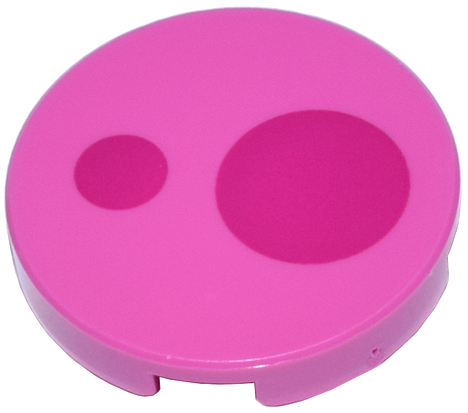 Tile, Round 2 x 2 with Bottom Stud Holder with 2 Magenta Circles Pattern (Super Mario Birdo Cheek)