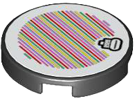 Tile, Round 2 x 2 with Bottom Stud Holder with Super Mario Scanner Code Spike Pattern (Sticker) - Set 71413