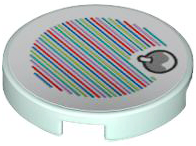 Tile, Round 2 x 2 with Bottom Stud Holder with Super Mario Scanner Code Fruit Pattern (Sticker) - Set 71417