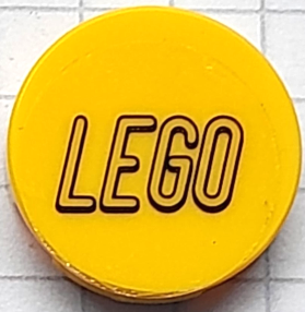 Tile, Round 2 x 2 with Bottom Stud Holder with Black LEGO Logo Outline Rounded Ends on Transparent Background Pattern (Sticker) - Set 80111