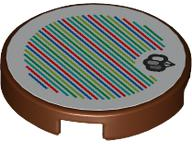 Tile, Round 2 x 2 with Bottom Stud Holder with Super Mario Scanner Code Balloons Pattern (Sticker) - Set 71425